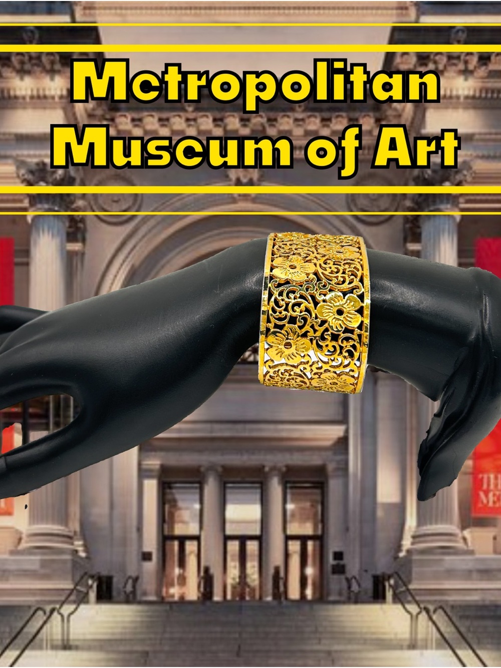 Vintage MMA 24K Gold Plated Floral Filigree Cuff Bracelet – Metropolitan Museum